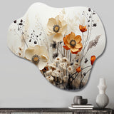 Bohemian Earthly Floral Collage II - Asymmetric Metal Wall Art