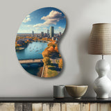 Boston Beautiful Cityscape Spot II - Asymmetric Metal Wall Art