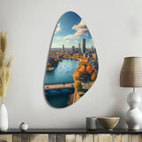 Boston Beautiful Cityscape Spot II - Asymmetric Metal Wall Art