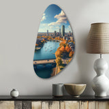 Boston Beautiful Cityscape Spot II - Asymmetric Metal Wall Art