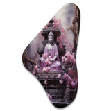 Pink Buddhism Buddhist Chanting - Asymmetric Metal Wall Art