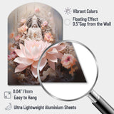 Pink Buddhism Lotus Of Wisdom - Asymmetric Metal Wall Art