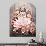 Pink Buddhism Lotus Of Wisdom - Asymmetric Metal Wall Art