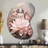 Pink Buddhism Lotus Of Wisdom - Asymmetric Metal Wall Art