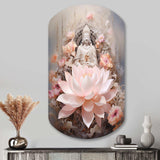 Pink Buddhism Lotus Of Wisdom - Asymmetric Metal Wall Art