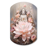 Pink Buddhism Lotus Of Wisdom - Asymmetric Metal Wall Art