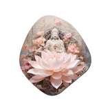 Pink Buddhism Lotus Of Wisdom - Asymmetric Metal Wall Art