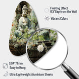 Green Buddhist Art Buddhas Serene I - Asymmetric Metal Wall Art