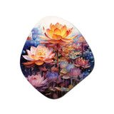 Orange Pink Buddhist Art Lotus Mandala - Asymmetric Metal Wall Art