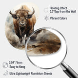 Buffalo Majestic Bison - Asymmetric Metal Wall Art