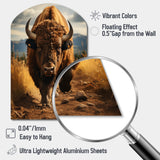 Bison Protrait II - Asymmetric Metal Wall Art