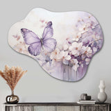 Purple Butterfly Enchanted Flight II - Asymmetric Metal Wall Art