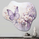 Purple Butterfly Enchanted Flight II - Asymmetric Metal Wall Art