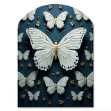 White Black Butterfly Fluttering Wings Butterflies - Asymmetric Metal Wall Art