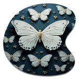 White Black Butterfly Fluttering Wings Butterflies - Asymmetric Metal Wall Art