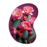 Pink Green Cactus Desert Bloom Prickly I - Asymmetric Metal Wall Art