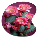 Pink Green Cactus Desert Bloom Prickly I - Asymmetric Metal Wall Art