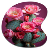 Pink Green Cactus Desert Bloom Prickly I - Asymmetric Metal Wall Art