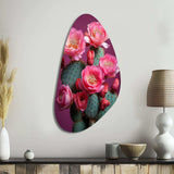 Pink Green Cactus Desert Bloom Prickly I - Asymmetric Metal Wall Art