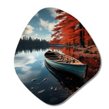 Canada Autumn Canoe - Asymmetric Metal Wall Art