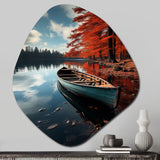 Canada Autumn Canoe - Asymmetric Metal Wall Art