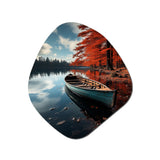 Canada Autumn Canoe - Asymmetric Metal Wall Art