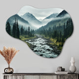 Canada Misty Mountains - Asymmetric Metal Wall Art