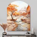 Beige Peach Canyon Mirage - Asymmetric Metal Wall Art