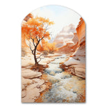 Beige Peach Canyon Mirage - Asymmetric Metal Wall Art