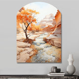 Beige Peach Canyon Mirage - Asymmetric Metal Wall Art