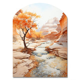 Beige Peach Canyon Mirage - Asymmetric Metal Wall Art