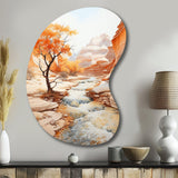 Beige Peach Canyon Mirage - Asymmetric Metal Wall Art