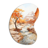 Beige Peach Canyon Mirage - Asymmetric Metal Wall Art