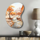 Beige Peach Canyon Mirage - Asymmetric Metal Wall Art