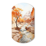 Beige Peach Canyon Mirage - Asymmetric Metal Wall Art