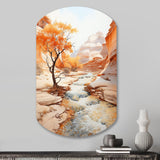 Beige Peach Canyon Mirage - Asymmetric Metal Wall Art