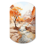 Beige Peach Canyon Mirage - Asymmetric Metal Wall Art