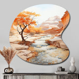 Beige Peach Canyon Mirage - Asymmetric Metal Wall Art