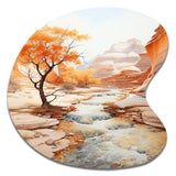 Beige Peach Canyon Mirage - Asymmetric Metal Wall Art