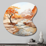 Beige Peach Canyon Mirage - Asymmetric Metal Wall Art