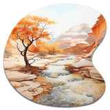 Beige Peach Canyon Mirage - Asymmetric Metal Wall Art