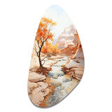 Beige Peach Canyon Mirage - Asymmetric Metal Wall Art