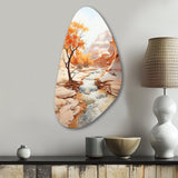 Beige Peach Canyon Mirage - Asymmetric Metal Wall Art