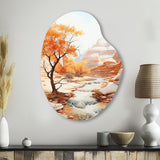 Beige Peach Canyon Mirage - Asymmetric Metal Wall Art