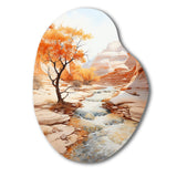 Beige Peach Canyon Mirage - Asymmetric Metal Wall Art