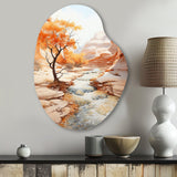 Beige Peach Canyon Mirage - Asymmetric Metal Wall Art