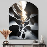 Black White Canyon Whispering Walls In I - Asymmetric Metal Wall Art