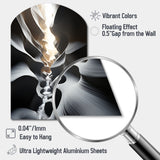 Black White Canyon Whispering Walls In I - Asymmetric Metal Wall Art