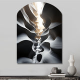 Black White Canyon Whispering Walls In I - Asymmetric Metal Wall Art