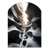 Black White Canyon Whispering Walls In I - Asymmetric Metal Wall Art